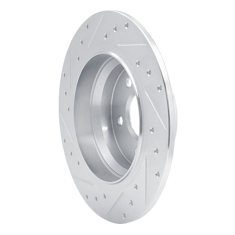 Mercedes-Benz E200 Brake Rotor (1) - Rear Right - R1 Concepts - Drilled & Slotted - Silver - `03-`16